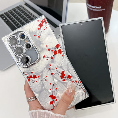 For Samsung Galaxy S25 Ultra 5G Electroplating Flower Texture TPU Phone Case(Flowers SH4) - Galaxy S25 Ultra 5G Cases by PMC Jewellery | Online Shopping South Africa | PMC Jewellery | Buy Now Pay Later Mobicred