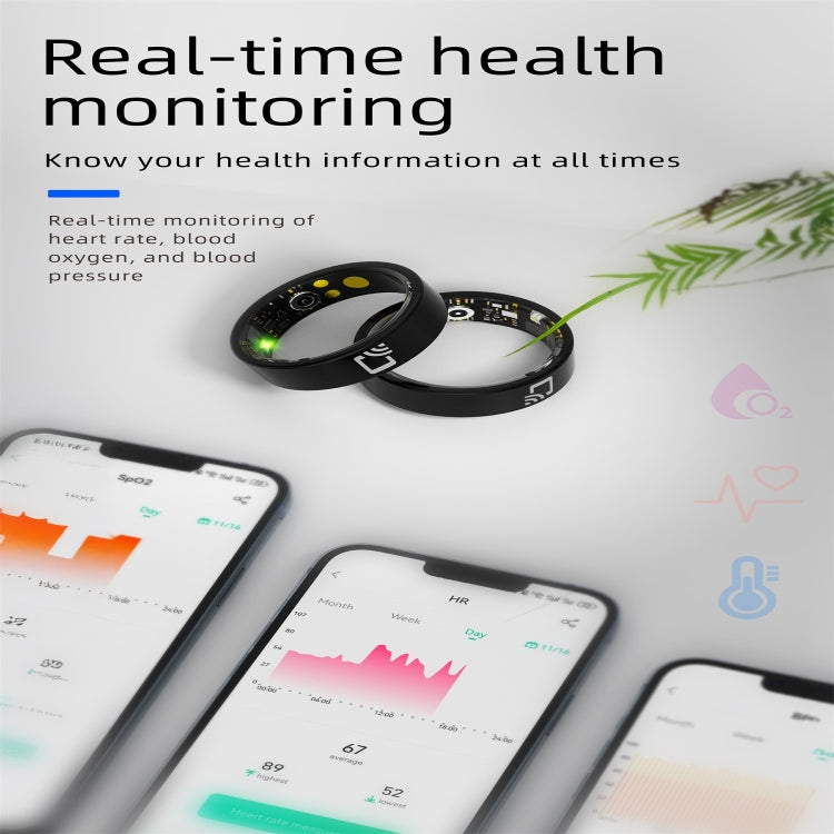 R20 SIZE 10 Smart Ring, Support Heart Rate / Blood Oxygen / Sleep Monitoring / Multiple Sports Modes(Black) - Smart Rings / Smart Telephones by PMC TechLife | Online Shopping South Africa | PMC TechLife | Buy Now Pay Later Mobicred