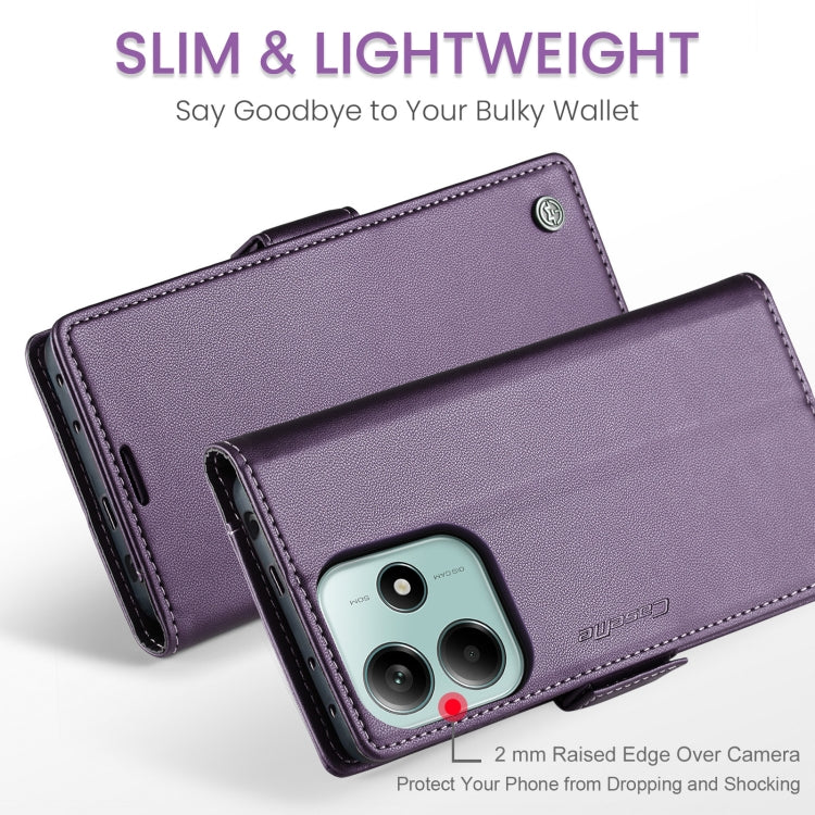 For Redmi Note 14 5G CaseMe 023 Butterfly Buckle Litchi Texture RFID Anti-theft Leather Phone Case(Purple) - Note 14 Cases by CaseMe | Online Shopping South Africa | PMC Jewellery | Buy Now Pay Later Mobicred