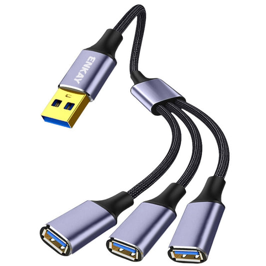 ENKAY ENK-CB172 USB 2.0 to 3 USB 2.0 OTG Splitter Y Cable Extension Cord, Length:0.5m - USB Cable by ENKAY | Online Shopping South Africa | PMC Jewellery | Buy Now Pay Later Mobicred