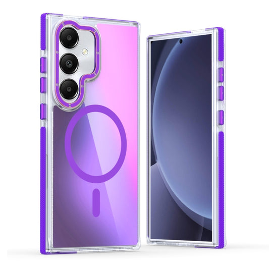 For Samsung Galaxy S25+ 5G Dual-Color Gradient Discolor MagSafe Phone Case(Purple) - Galaxy S25+ 5G Cases by PMC Jewellery | Online Shopping South Africa | PMC Jewellery | Buy Now Pay Later Mobicred