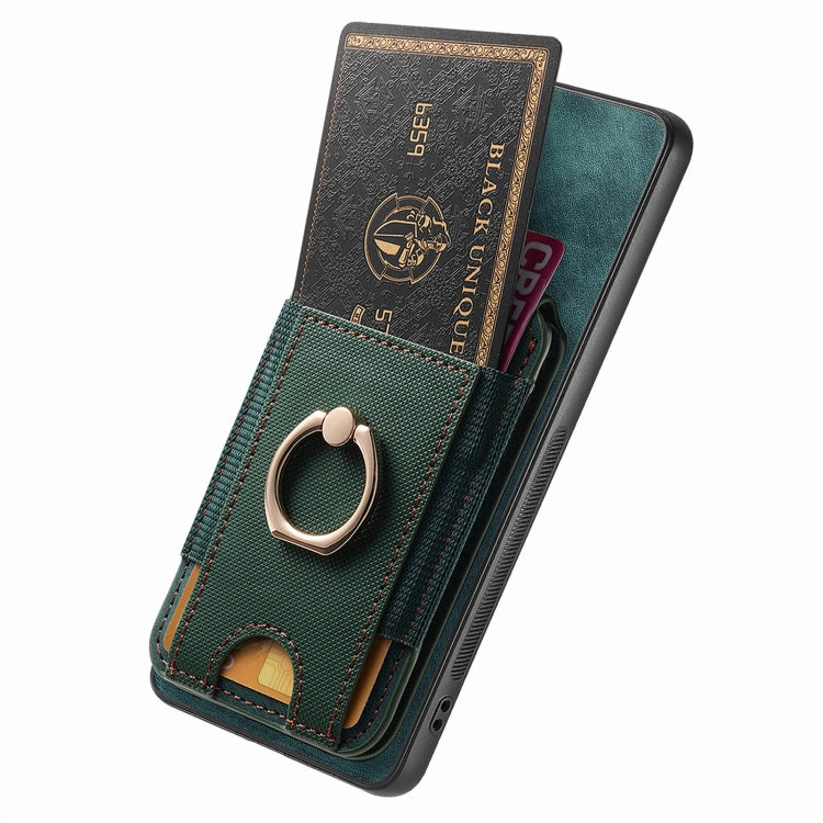 For Samsung Galaxy S25+ 5G Retro Splitable Magnetic Stand Card Bag Leather Phone Case(Green) - Galaxy S25+ 5G Cases by PMC Jewellery | Online Shopping South Africa | PMC Jewellery | Buy Now Pay Later Mobicred