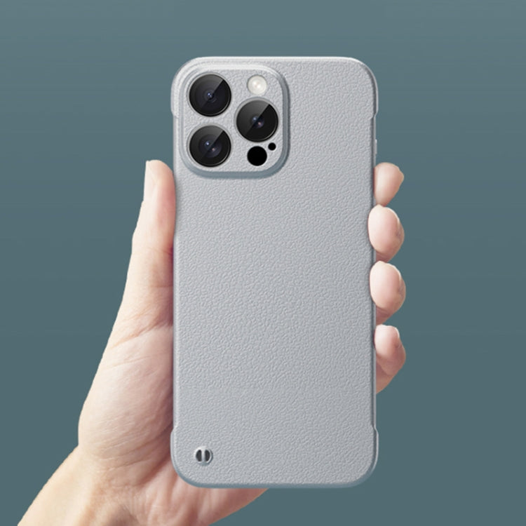 For iPhone 15 Frameless Litchi Texture PC Phone Case(Light Yellow) - iPhone 15 Cases by PMc TechLife | Online Shopping South Africa | PMc TechLife | Buy Now Pay Later Mobicred