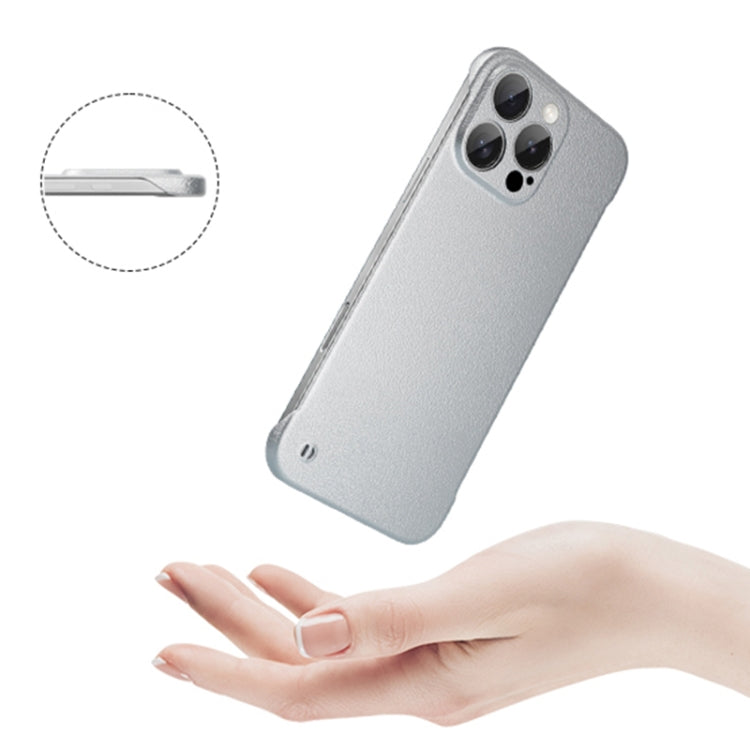 For iPhone 15 Pro Frameless Litchi Texture PC Phone Case(Graphite Black) - iPhone 15 Pro Cases by PMc TechLife | Online Shopping South Africa | PMc TechLife | Buy Now Pay Later Mobicred