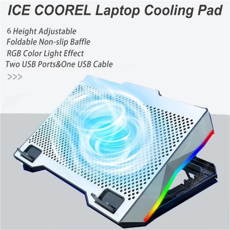 S601 RGB Light Notebook Cooler Adjustable Height Gaming Laptop Cooling Pad - Cooling Pads by PMC TechLife | Online Shopping South Africa | PMC TechLife | Buy Now Pay Later Mobicred