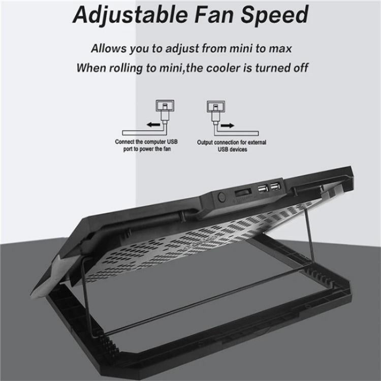 S601 RGB Light Notebook Cooler Adjustable Height Gaming Laptop Cooling Pad - Cooling Pads by PMC TechLife | Online Shopping South Africa | PMC TechLife | Buy Now Pay Later Mobicred