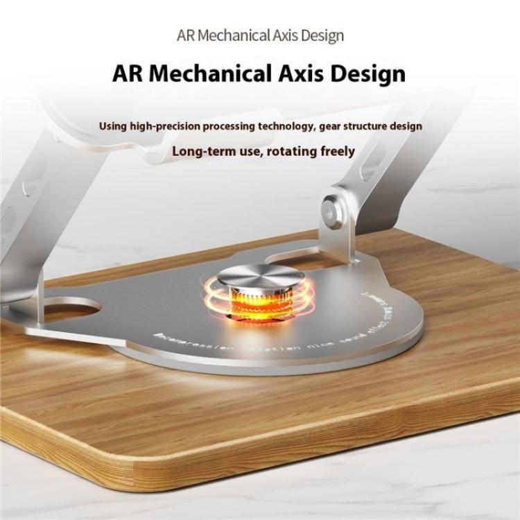J31 Foldable 360-Degree Rotating Laptop Metal Wood Cooling Stand(Silver) - Laptop Stand by PMC TechLife | Online Shopping South Africa | PMC TechLife | Buy Now Pay Later Mobicred