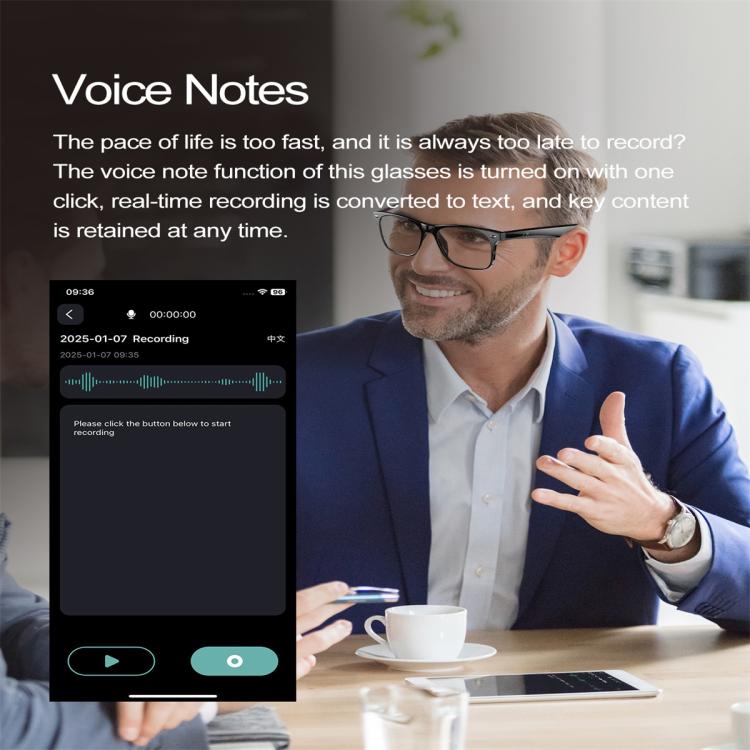 W100 Smart Glasses, Support AI Conversation / AI Intelligent Translation / Bluetooth Call(Black) - free shipping - PMC TechLife - Order now!