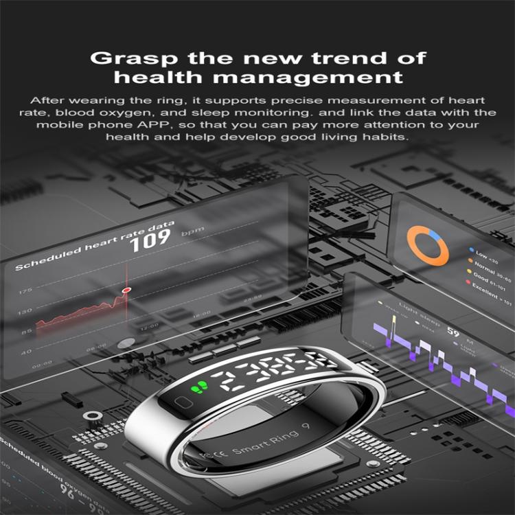 R11 SIZE 10 Smart Ring, Support Heart Rate / Blood Oxygen / Sleep / Multiple Sports Modes(Silver) - free shipping - PMC TechLife - Order now!