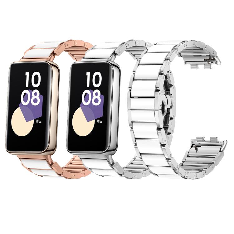 For Honor Band 9 Butterfly Buckle Ceramic White Metal Watch Band(Silver) - free shipping - PMC TechLife - Order now!