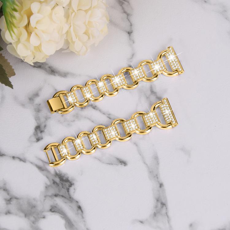 20mm Oval Diamond Stainless Steel Watch Band(Gold) - free shipping - PMC TechLife - Order now!