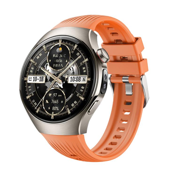 For Huawei Watch 5 46mm Vertical Silicone Watch Band(Orange) - free shipping - PMC TechLife - Order now!