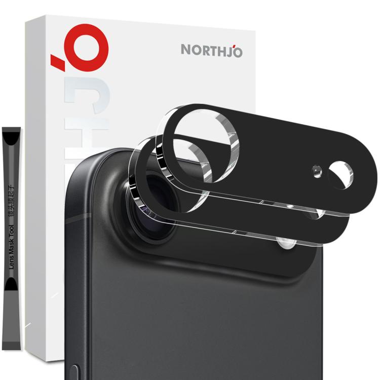 For iPhone 17 Air 2pcs NORTHJO Camera Lens Protector 3D HD Tempered Glass Film(Black) - iPhone 17 Air Tempered Glass by NORTHJO | Online Shopping South Africa | PMC TechLife | Buy Now Pay Later Mobicred