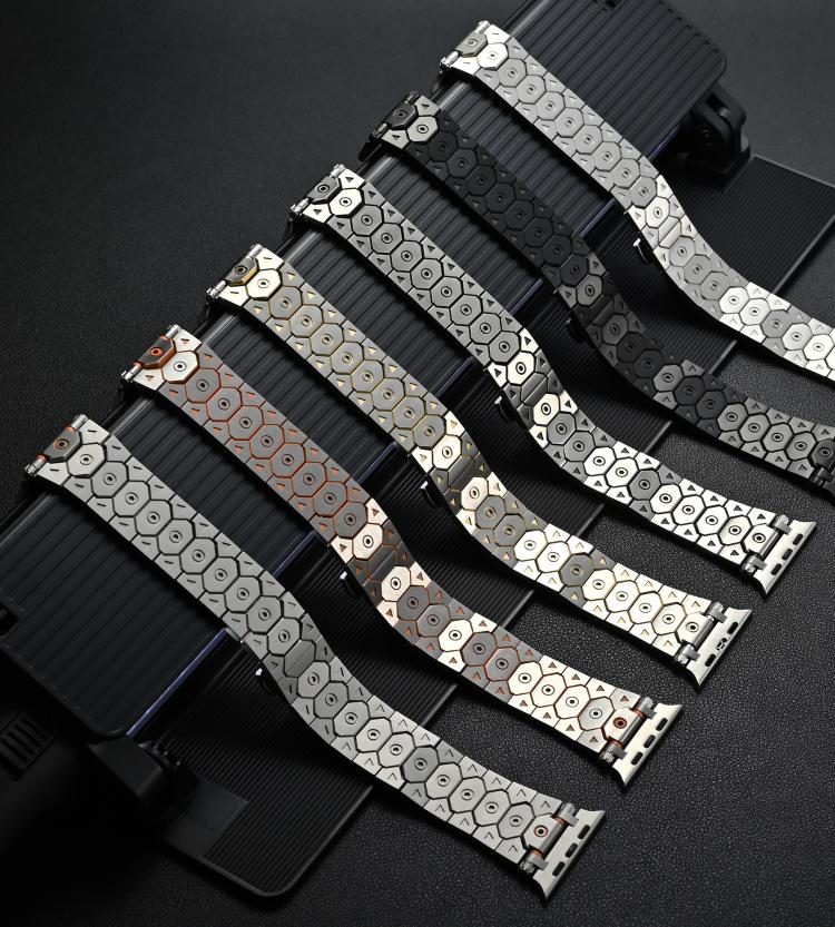 For Apple Watch 46mm / 49mm / 45mm / 44mm Octagonal Stainless Steel  Watch(Silver Inter Black) - free shipping - PMC TechLife - Order now!