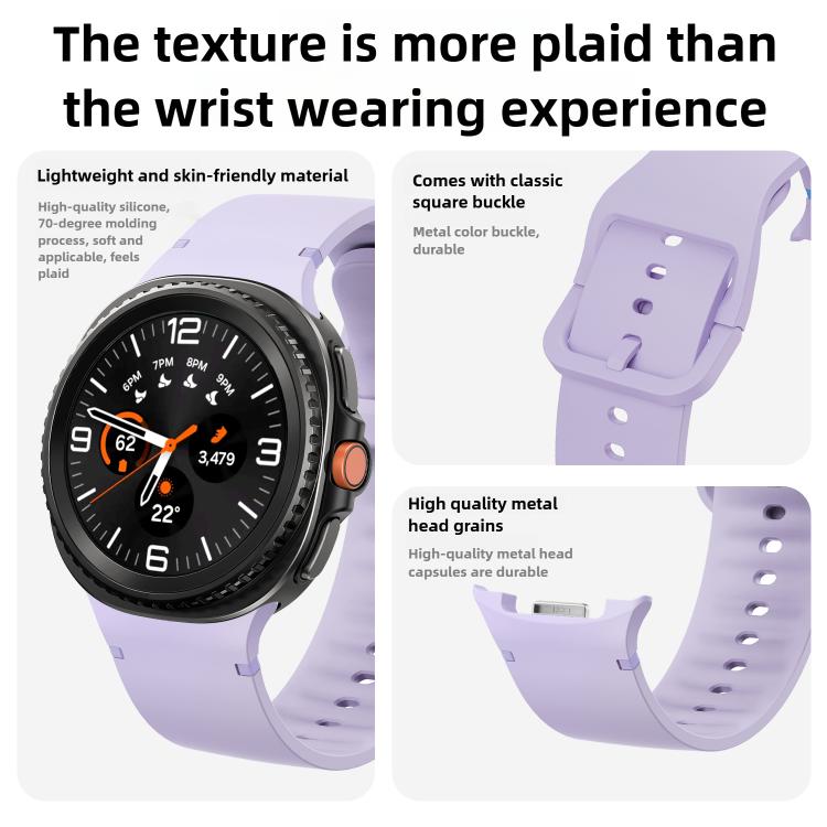 For Samsung Galaxy Watch8 / Watch8 Classic Solid Color Stitched Silicone Watch Band, Size:M(Starlight) - free shipping - PMC TechLife - Order now!