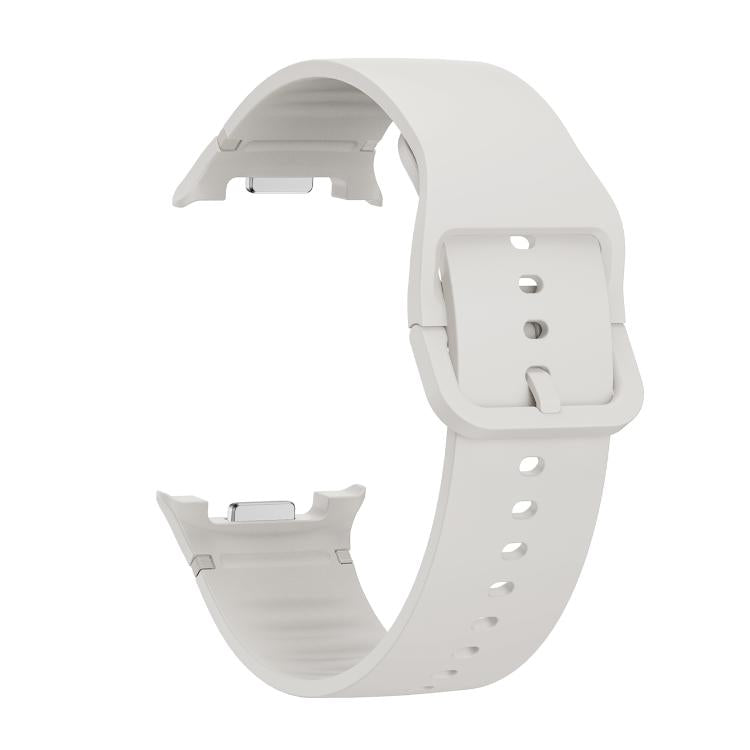 For Samsung Galaxy Watch8 40mm Speed Bezel and Solid Color Stitched Silicone Watch Band(Lime White Silver) - free shipping - PMC TechLife - Order now!