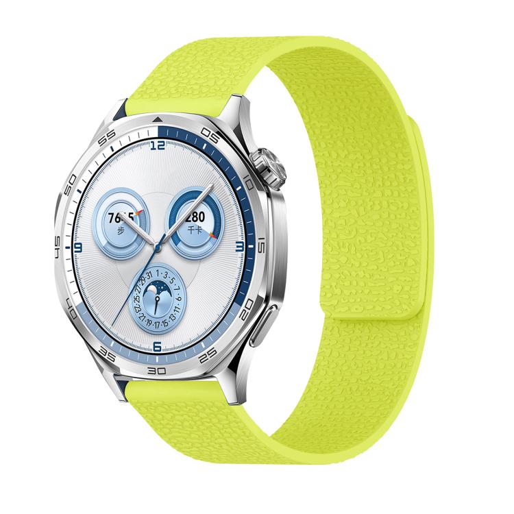 22mm Lychee Texture Soft Magnetic Silicone Watch Band(Fluorescent Green) - free shipping - PMC TechLife - Order now!