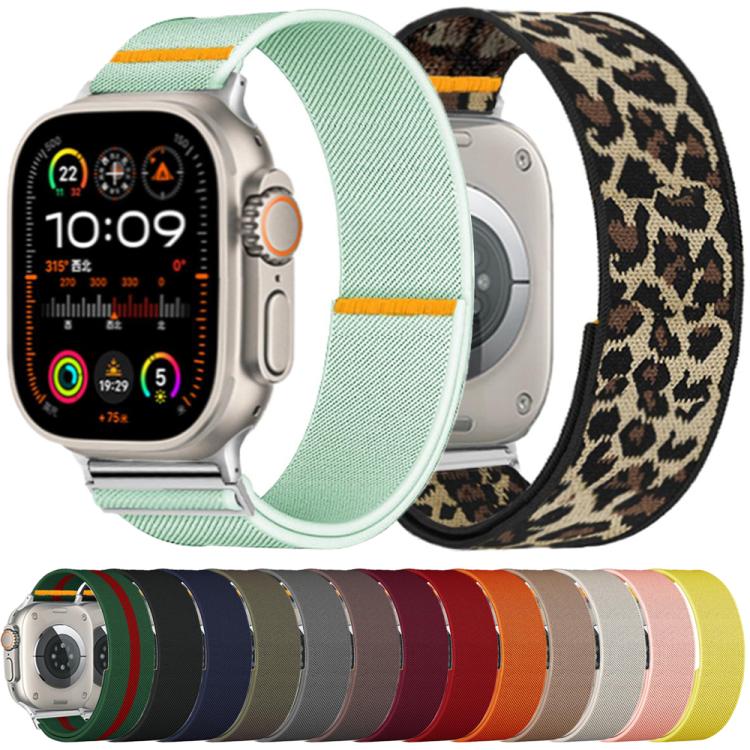 For Apple Watch 46mm / 49mm / 45mm / 44mm Adjustable Single Loop Elastic Nylon Watch Band(Mint Green) - free shipping - PMC TechLife - Order now!