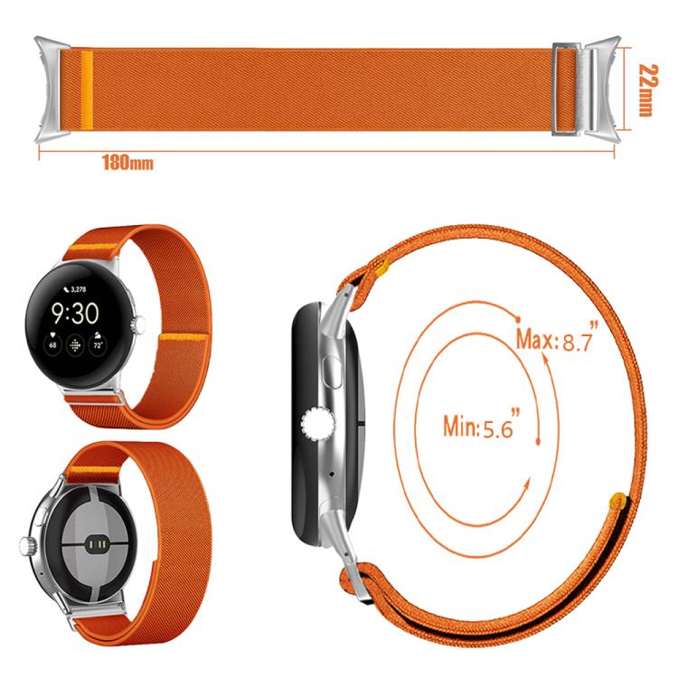 For Google Pixel Watch 3 45mm Adjustable Single Loop Elastic Nylon Watch Band(Milk Tea) - free shipping - PMC TechLife - Order now!