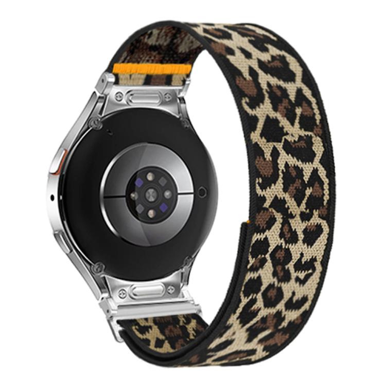 For Samsung Galaxy Watch FE / 7 / 6 / 5 / 4 Adjustable Single Loop Elastic Nylon Watch Band(Leopard Print) - free shipping - PMC TechLife - Order now!