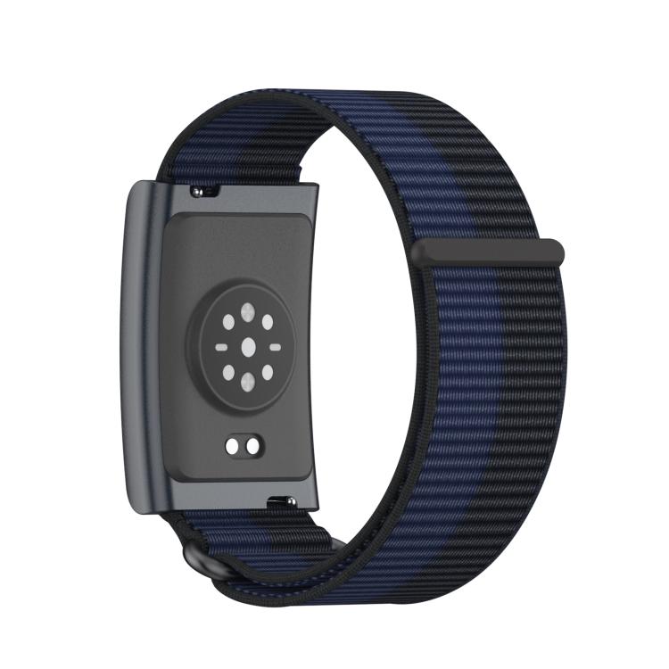 For Amazfit Helio Strap Metal Ring Two Sections Nylon Hook and Loop Fastener Watch Band(Deep Ocean Blue) - free shipping - PMC TechLife - Order now!