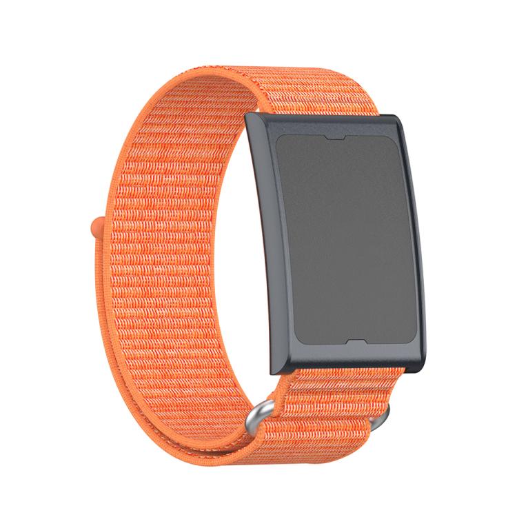 For Amazfit Helio Strap Metal Ring Two Sections Nylon Hook and Loop Fastener Watch Band(Bright Orange) - free shipping - PMC TechLife - Order now!