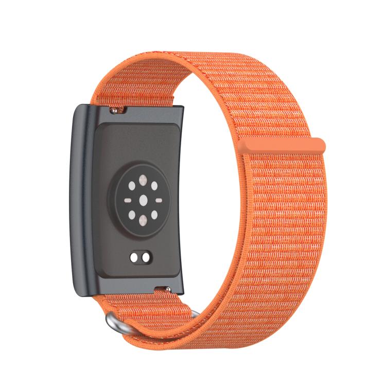 For Amazfit Helio Strap Metal Ring Two Sections Nylon Hook and Loop Fastener Watch Band(Bright Orange) - free shipping - PMC TechLife - Order now!