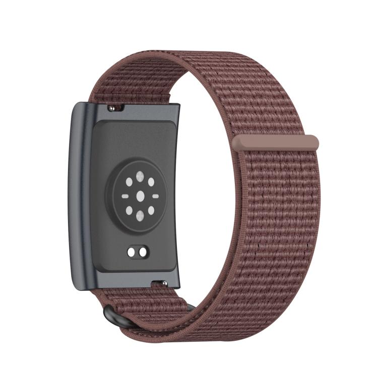 For Amazfit Helio Strap Metal Ring Two Sections Nylon Hook and Loop Fastener Watch Band(Smokey Purple) - free shipping - PMC TechLife - Order now!