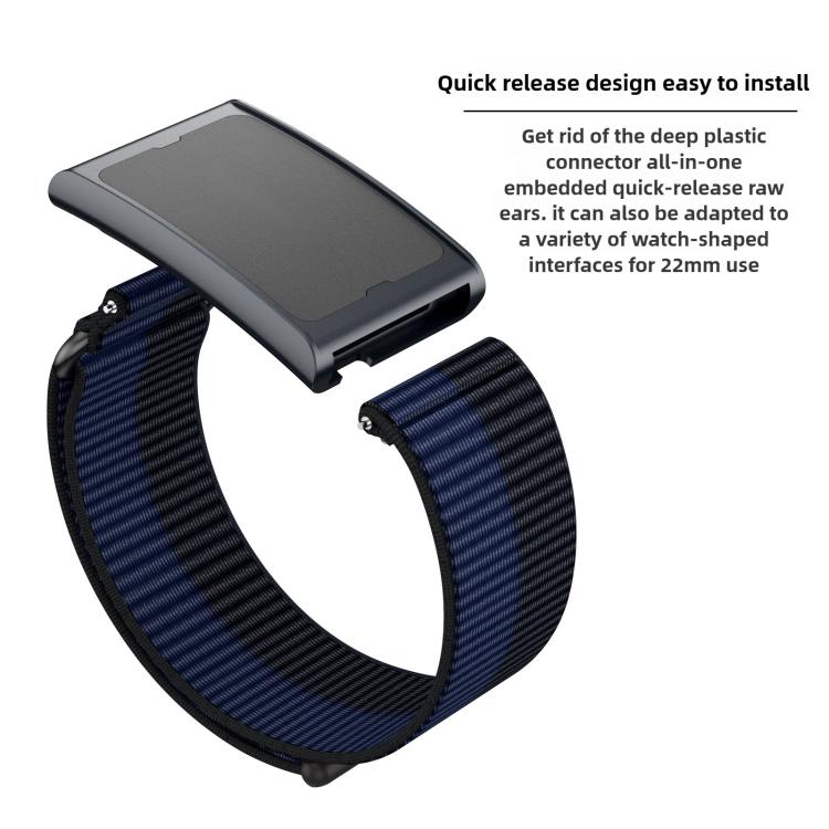 For Amazfit Helio Strap Metal Ring Two Sections Nylon Hook and Loop Fastener Watch Band(Bright Orange) - free shipping - PMC TechLife - Order now!