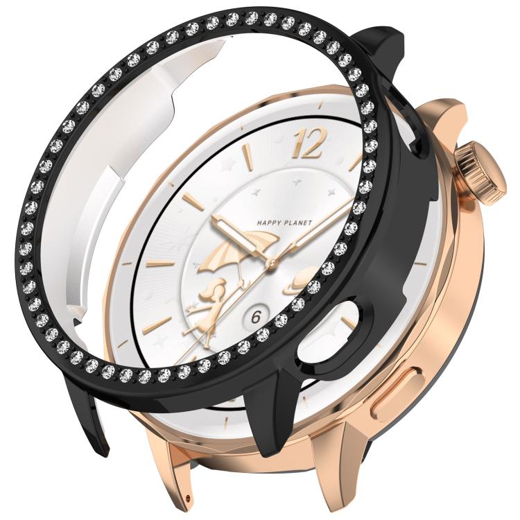 For OnePlus Watch 3 43mm Single Row Diamond Half Coverage Hollow PC Watch Protective Cover(Black) - free shipping - PMC TechLife - Order now!