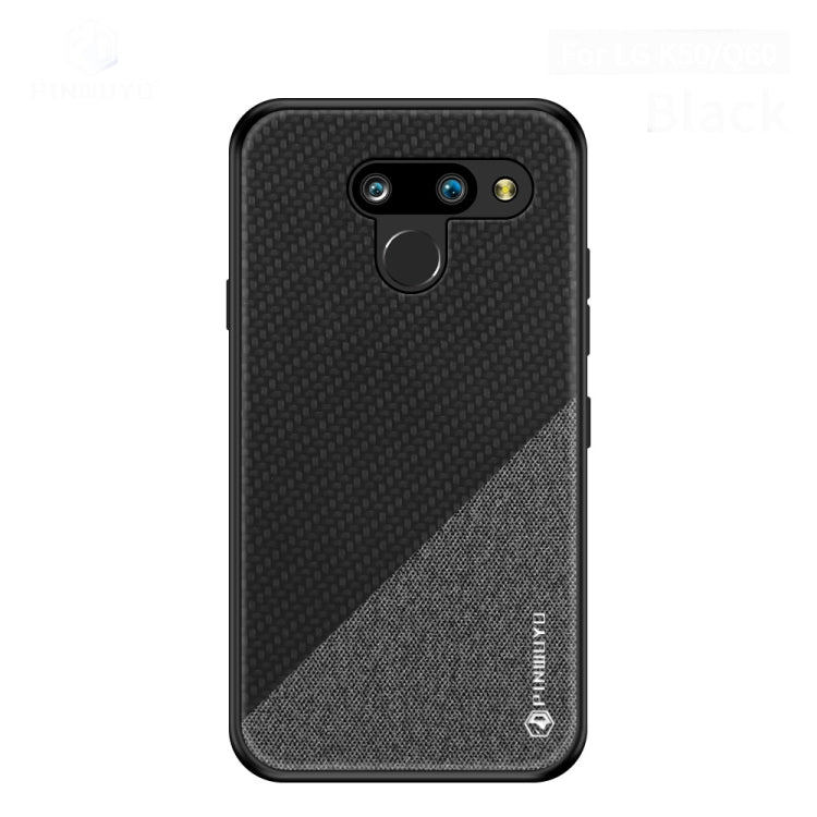 PINWUYO Hong Series Anti-fall TPU+ Chemical Fiber Cloth Protective Cover for LG K50 / Q60(Black) - LG by PINWUYO | Online Shopping South Africa | PMC Jewellery | Buy Now Pay Later Mobicred