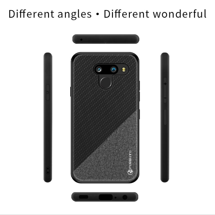 PINWUYO Hong Series Anti-fall TPU+ Chemical Fiber Cloth Protective Cover for LG K50 / Q60(Black) - LG by PINWUYO | Online Shopping South Africa | PMC Jewellery | Buy Now Pay Later Mobicred