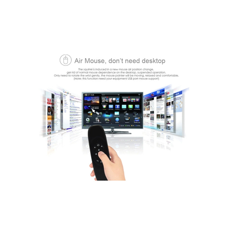 C120 2.4G Mini Keyboard Wireless Remote Mouse with 3-Gyro & 3-Gravity Sensor for PC / HTPC / IPTV / Smart TV and Android TV Box etc(Black) - free shipping - PMC TechLife - Order now!