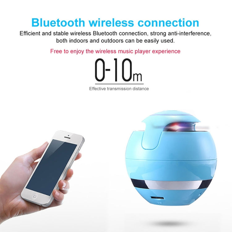 A18 Ball Bluetooth Speaker with LED Light Portable Wireless Mini Speaker Mobile Music MP3 Subwoofer Support TF (Blue) - Desktop Speaker by T&G | Online Shopping South Africa | PMC Jewellery | Buy Now Pay Later Mobicred