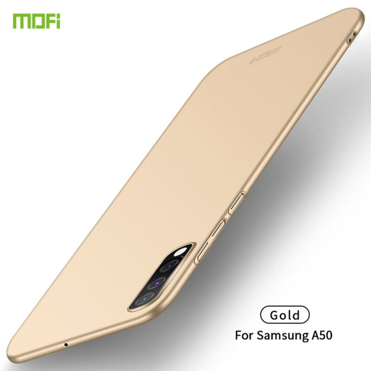 For Galaxy A50 MOFI Frosted PC Ultra-thin Hard Case(Gold) - Galaxy Phone Cases by MOFI | Online Shopping South Africa | PMC Jewellery