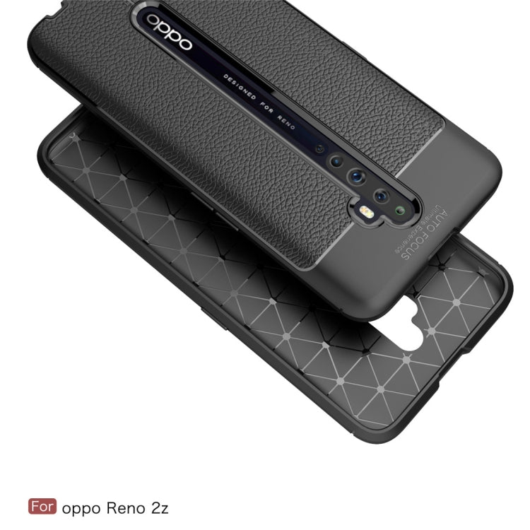 For OPPO Reno2 Z Litchi Texture TPU Shockproof Case(Navy Blue) - OPPO Cases by PMC Jewellery | Online Shopping South Africa | PMC Jewellery | Buy Now Pay Later Mobicred