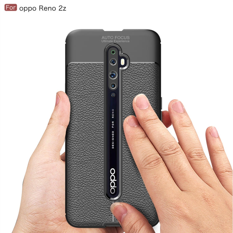 For OPPO Reno2 Z Litchi Texture TPU Shockproof Case(Navy Blue) - OPPO Cases by PMC Jewellery | Online Shopping South Africa | PMC Jewellery | Buy Now Pay Later Mobicred