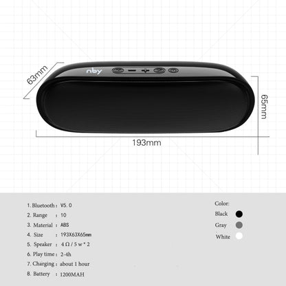 NBY 4070 Portable Bluetooth Speaker 3D Stereo Sound Surround Speakers, Support FM, TF, AUX, U-disk(Gray) - Desktop Speaker by NBY | Online Shopping South Africa | PMC Jewellery | Buy Now Pay Later Mobicred