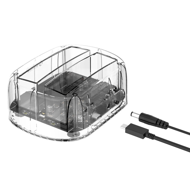 ORICO 6239C3 2.5/3.5inch 2 Bay Transparent Type-C Hard Drive Dock - HDD Enclosure by ORICO | Online Shopping South Africa | PMC Jewellery | Buy Now Pay Later Mobicred