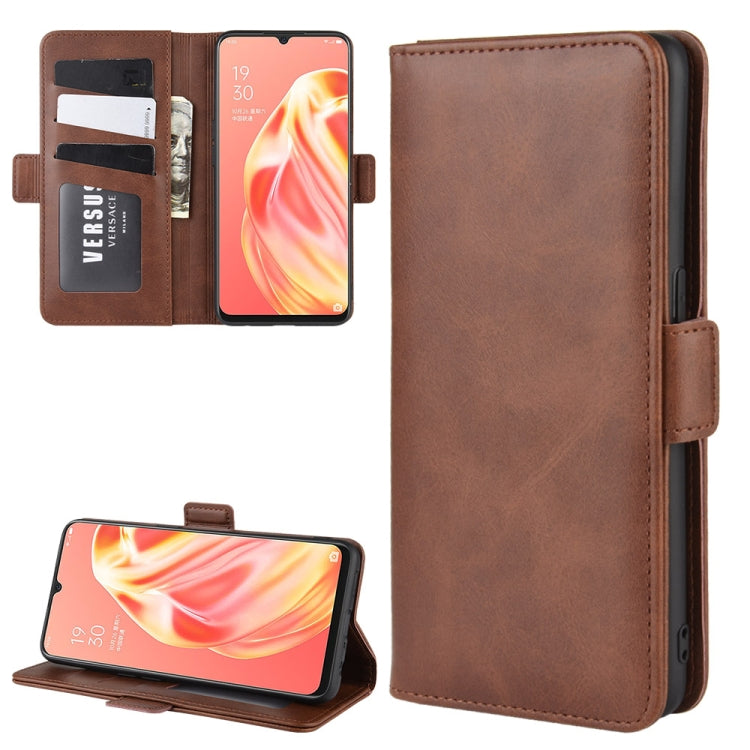 For OPPO A91 Dual-side Magnetic Buckle Horizontal Flip PU Leather Case with Holder & Card Slots & Wallet(Brown) - OPPO Cases by PMC Jewellery | Online Shopping South Africa | PMC Jewellery | Buy Now Pay Later Mobicred