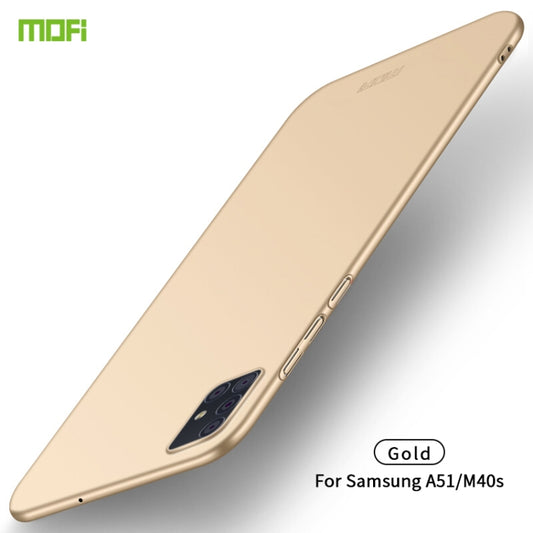 For Galaxy A51 MOFI Frosted PC Ultra-thin Hard Case(Gold) - Galaxy Phone Cases by MOFI | Online Shopping South Africa | PMC Jewellery