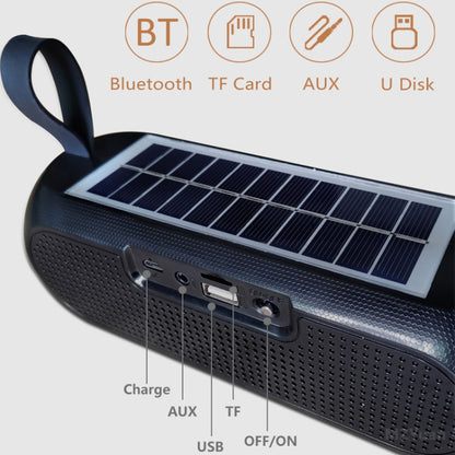 T&G TG182 Portable Column Wireless Stereo Music Box Solar Power waterproof USB AUX FM radio super bass(Blue) - Desktop Speaker by T&G | Online Shopping South Africa | PMC Jewellery | Buy Now Pay Later Mobicred