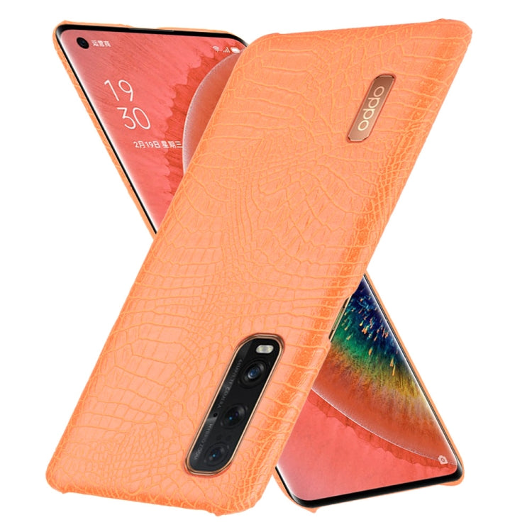 For Oppo Find X2 Pro Shockproof Crocodile Texture PC + PU Case(Orange) - OPPO Cases by PMC TechLife | Online Shopping South Africa | PMC TechLife | Buy Now Pay Later Mobicred