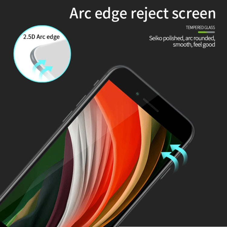 For iPhone SE 2020 MOFI 9H 2.5D Full Screen Tempered Glass Film(Black) - iPhone SE 2022 / 2020 Tempered Glass by MOFI | Online Shopping South Africa | PMC TechLife | Buy Now Pay Later Mobicred