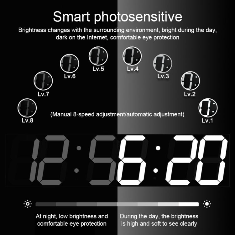 Multifunctional LED Wall Clock Creative Digital Clock, Style:Sealed Box Remote Control(Red Font) - free shipping - PMc TechLife - Order now!