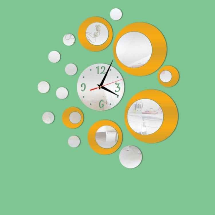 3D Stereo Decorative Clock Acrylic Digital Mirror Wall Sticker Wall Clock(Silver Gold) - Wall Clock by PMc TechLife | Online Shopping South Africa | PMc TechLife | Buy Now Pay Later Mobicred