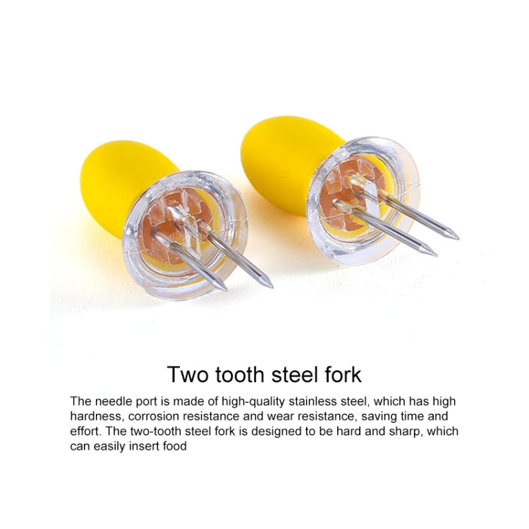 5 Pairs Outdoor BBQ Stainless Steel Corn Fork Fruit Fork Corn Device(Blue) - Gadgets by PMC TechLife | Online Shopping South Africa | PMC TechLife | Buy Now Pay Later Mobicred