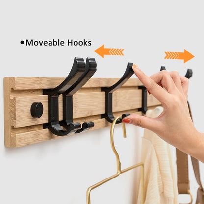 Fashion Wooden Free Punching Hook Coat Rack Hanger Hook for Bedroom Living Room or Wardrobe, Size:3 Hooks - Shelf & Hooks by PMC Jewellery | Online Shopping South Africa | PMC Jewellery | Buy Now Pay Later Mobicred