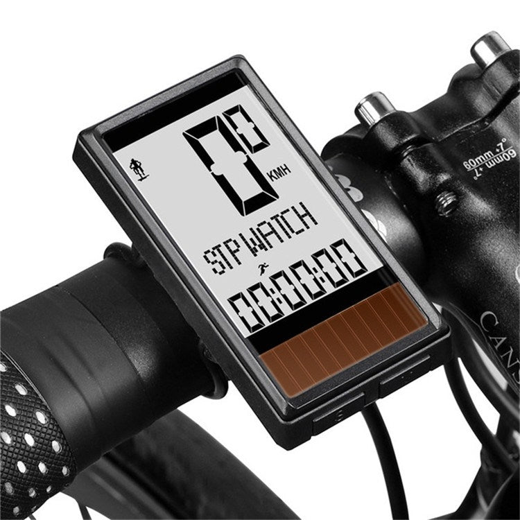 WEST BIKING Wireless Solar Code Table Mountain Road Bike Large Character Code Table Five Language Waterproof Speedometer - Speedometers by PMC TechLife | Online Shopping South Africa | PMC TechLife | Buy Now Pay Later Mobicred