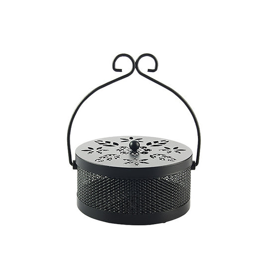 Outdoor Portable Multifunctional Hollow Fireproof Mosquito Coil Box with Lid(Black) - Mosquito Coil Tray by PMC Jewellery | Online Shopping South Africa | PMC Jewellery | Buy Now Pay Later Mobicred